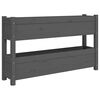 vidaXL Fioriera Grigia 112x25x66 cm in Legno Massello di Pino