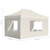 vidaXL Gazebo Professionale Pieghevole Pareti Alluminio 4,5x3m Crema