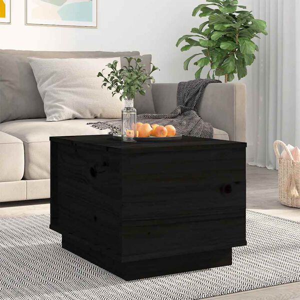 vidaXL Tavolino da Salotto Nero 40x50x35 cm Legno Massello di Pino