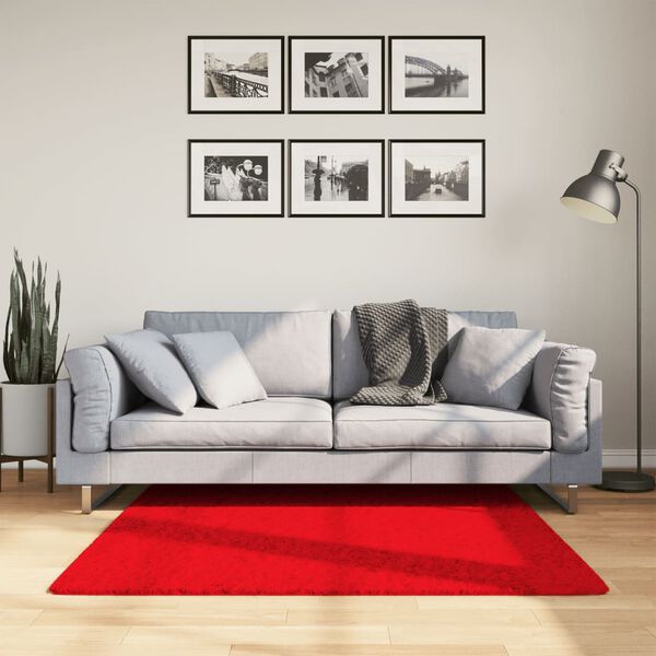 vidaXL Tappeto OVIEDO a Pelo Corto Rosso 120x120 cm
