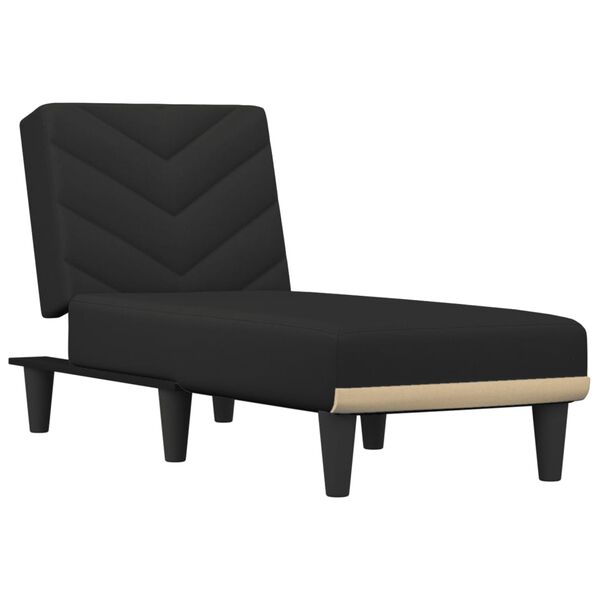 vidaXL Chaise Longue in Tessuto Nero