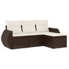vidaXL Set Divano da Giardino 4 pz con Cuscini Marrone in Polyrattan
