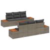 vidaXL Set Divano da Giardino 7 pz Grigio Poly Rattan