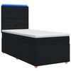 vidaXL Letto box spring con materasso Nero 80 x 200 cm Tessuto