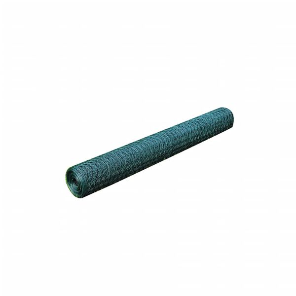vidaXL Recinzione in Rete per Pollaio Rivestita in PVC 25x1 m Verde