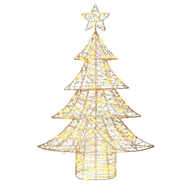 vidaXL Albero di Natale con 120 LED Bianco caldo 120,5 cm PET