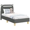vidaXL Struttura letto per bambini con testata Grigio Scuro Tessuto