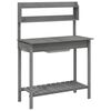 vidaXL Tavolo Invaso con Lavello Grigio 147,5x44x139,5 Massello Abete