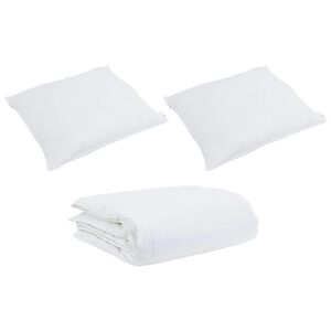 vidaXL Set di Piumoni con cuscino 3 pcs Bianco Piuma d'anatra