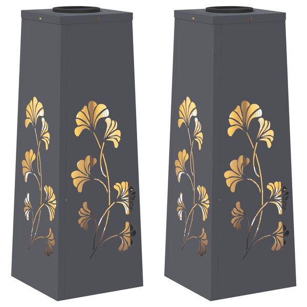 vidaXL Faro LED solare per sentieri 2 pcs Antracite