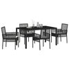 vidaXL Set da Pranzo per Giardino 5 pcs Nero polyrattan