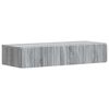 vidaXL Tavolino da Parete Laterale Grigio Sonoma 87,5 x 34,5 x 17 cm