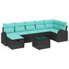 vidaXL Set Divano da Giardino con cuscino 8 pcs Nero Poly Rattan