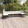 vidaXL Set Divani da Giardino 7 pz con Cuscini in Polyrattan Marrone