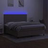vidaXL Letto a Molle con Materasso e LED Tortora 180x200 cm in Tessuto
