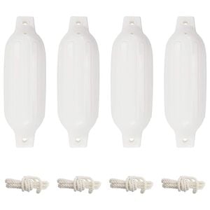 vidaXL Paraurti per Gommone 4 pz Bianchi &Oslash; 11x40 cm in PVC