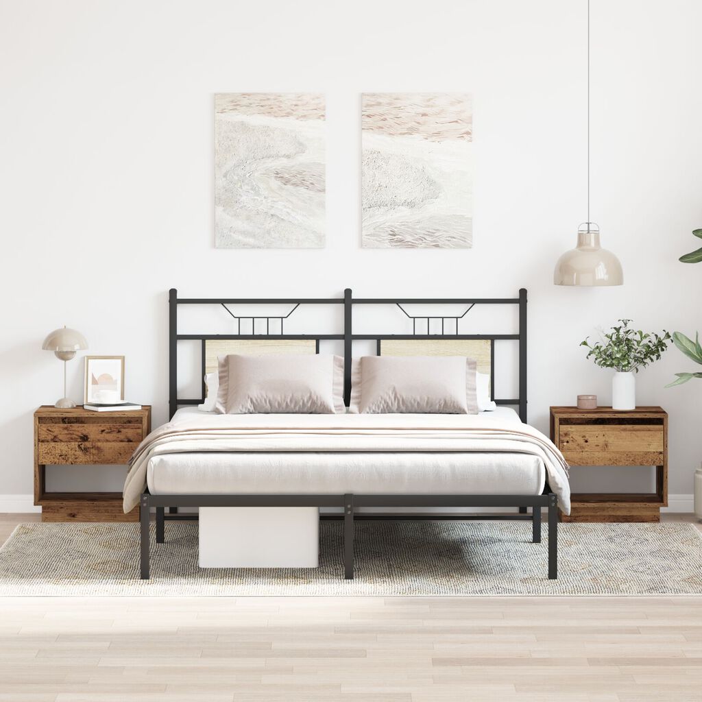 Comodino vidaXL 2 pz Legno Vecchio 45x34x45 cm Legno Ingegnerizzato