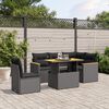 vidaXL Set Divano da Giardino 6 pz con Cuscini Nero in Polyrattan