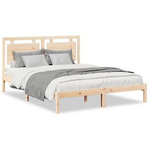 vidaXL Giroletto Extra Lungo senza Materasso 160x210 cm Legno Massello