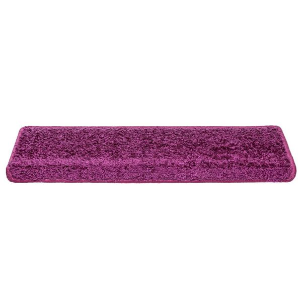 vidaXL Tappetini per scale 10 pz 65x21x4 cm Viola Bordo rettangolare