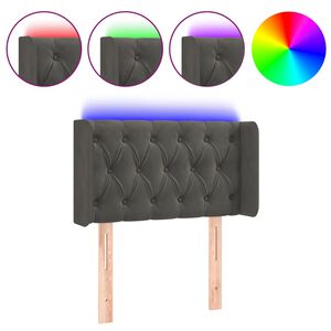 vidaXL Testiera a LED Grigio Scuro 83x16x78/88 cm in Velluto