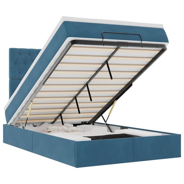 vidaXL Struttura Letto Pouf con Materassi 120x190 cm Velluto