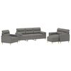 vidaXL Set di Divani 4 pz con Cuscini Decorativi Grigio Scuro Tessuto