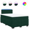 vidaXL Giroletto a Molle con Materasso Verde Scuro 120x190 cm Velluto