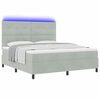 vidaXL Letto a Sorgente LED Grigio chiaro 180 x 200 cm Tessuto