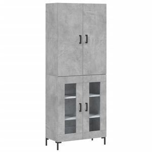 vidaXL Credenza Grigio Cemento 69,5x34x180 cm in Legno Multistrato