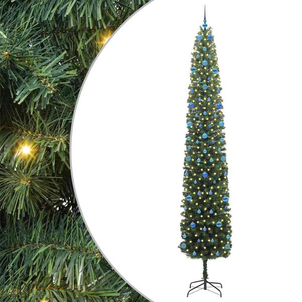 vidaXL Albero di Natale artificiale con 300 LED Verde 300 cm