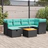 vidaXL Set Divani da Giardino con Cuscini 7pz Nero Polyrattan