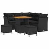 vidaXL Set Divano da Giardino 8 pcs Nero polyrattan