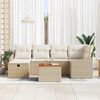 vidaXL Set Divano da Giardino con cuscino 7 pcs Beige Poly Rattan