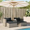 vidaXL Set Divano Giardino 5 pz con Cuscini Grigio Polyrattan Acacia