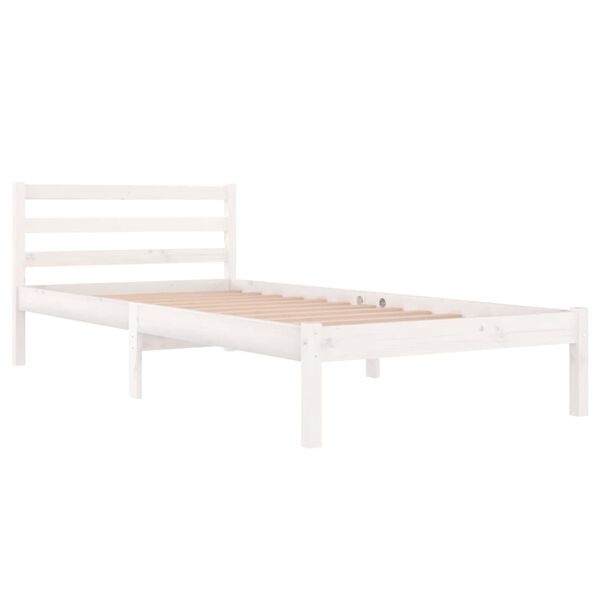vidaXL Giroletto in Legno Massello di Pino 90x200 cm Bianco