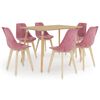vidaXL Set da Pranzo 7 pz Rosa