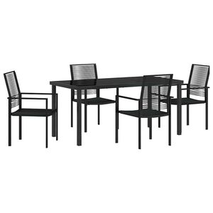 vidaXL Set da Pranzo per Giardino 5 pcs Nero
