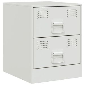 vidaXL Comodino Bianco 34,5x39x44 cm in Acciaio