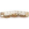 vidaXL Set Divani da Giardino 11 pz con Cuscini Crema in Legno Acacia