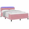vidaXL Letto a Sorgente LED con materasso Rosa 140 x 190 cm Velluto