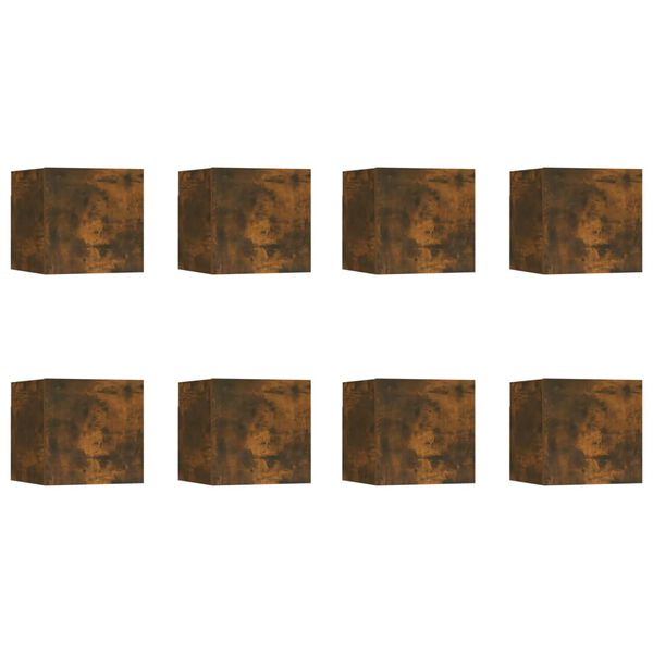 vidaXL Armadietti TV a Parete 8 pz Rovere Fumo 30,5x30x30 cm
