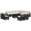vidaXL Set Divano da Giardino 13 pcs Nero polyrattan