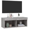 vidaXL Mobile Porta TV con Luci LED Grigio Sonoma 80x30x30 cm