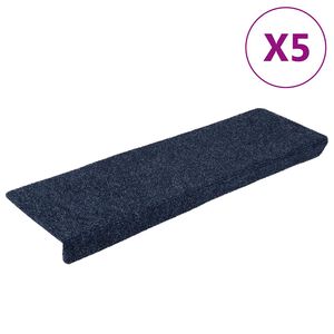 vidaXL Tappetini per scale autoadesivi 5 pz 65x21x4 cm Antracite Bordo rettangolare