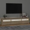 vidaXL Mobile Porta TV con Luci LED Rovere Sonoma 195x35x40 cm
