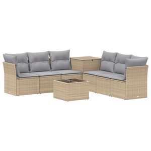 vidaXL Set di divani 8 pz Beige e Grigio Chiaro