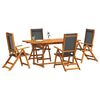 vidaXL Set Pranzo da Giardino 7pz Legno Massello di Acacia e Textilene