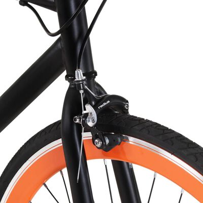 vidaXL Bicicletta a Scatto Fisso Nera e Arancione 700c 51 cm