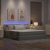 vidaXL Letto con contenitore e LED Grigio chiaro 160 x 200 cm